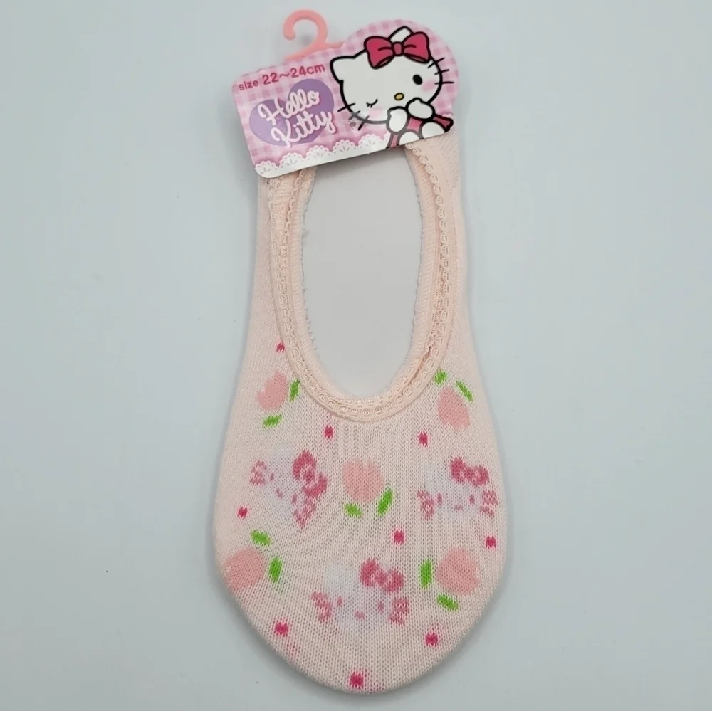 Sanrio Hello Kitty tulip floral no show Socks Pink - Picture 3 of 3